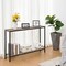 Greige Black Metal Console Table with Double Shelf Sofa Stand